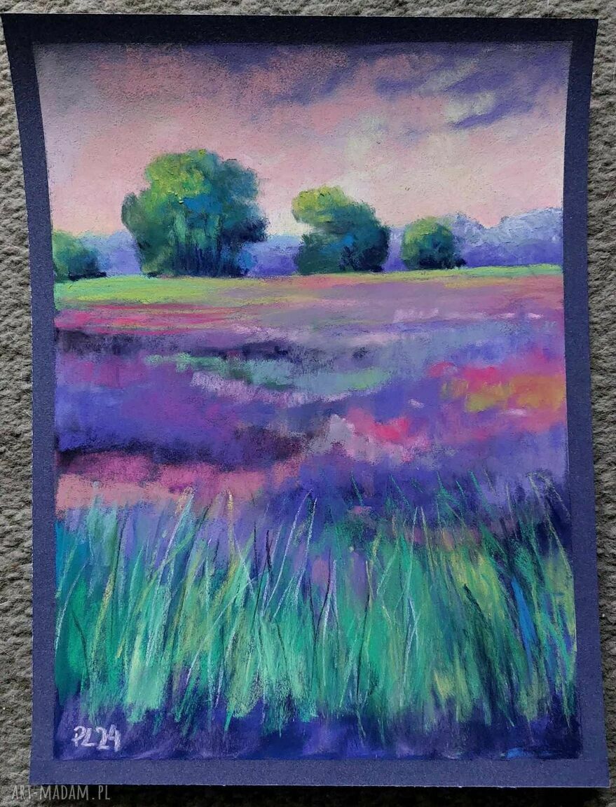 Pejzaż - rysunek pastelami suchymi 24x18 cm