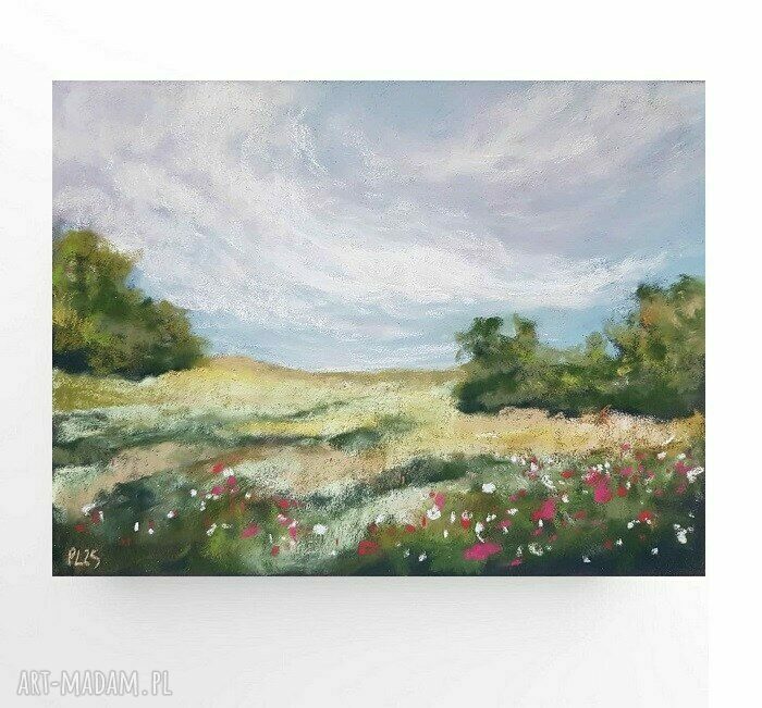 Pejzaż - rysunek pastelami suchymi 18x24 cm