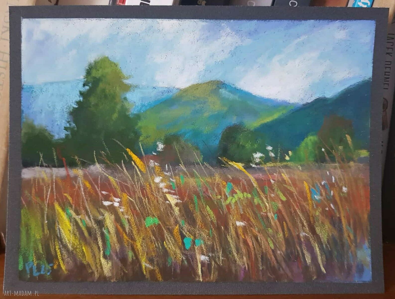 Pejzaż - rysunek pastelami suchymi 18x24 cm