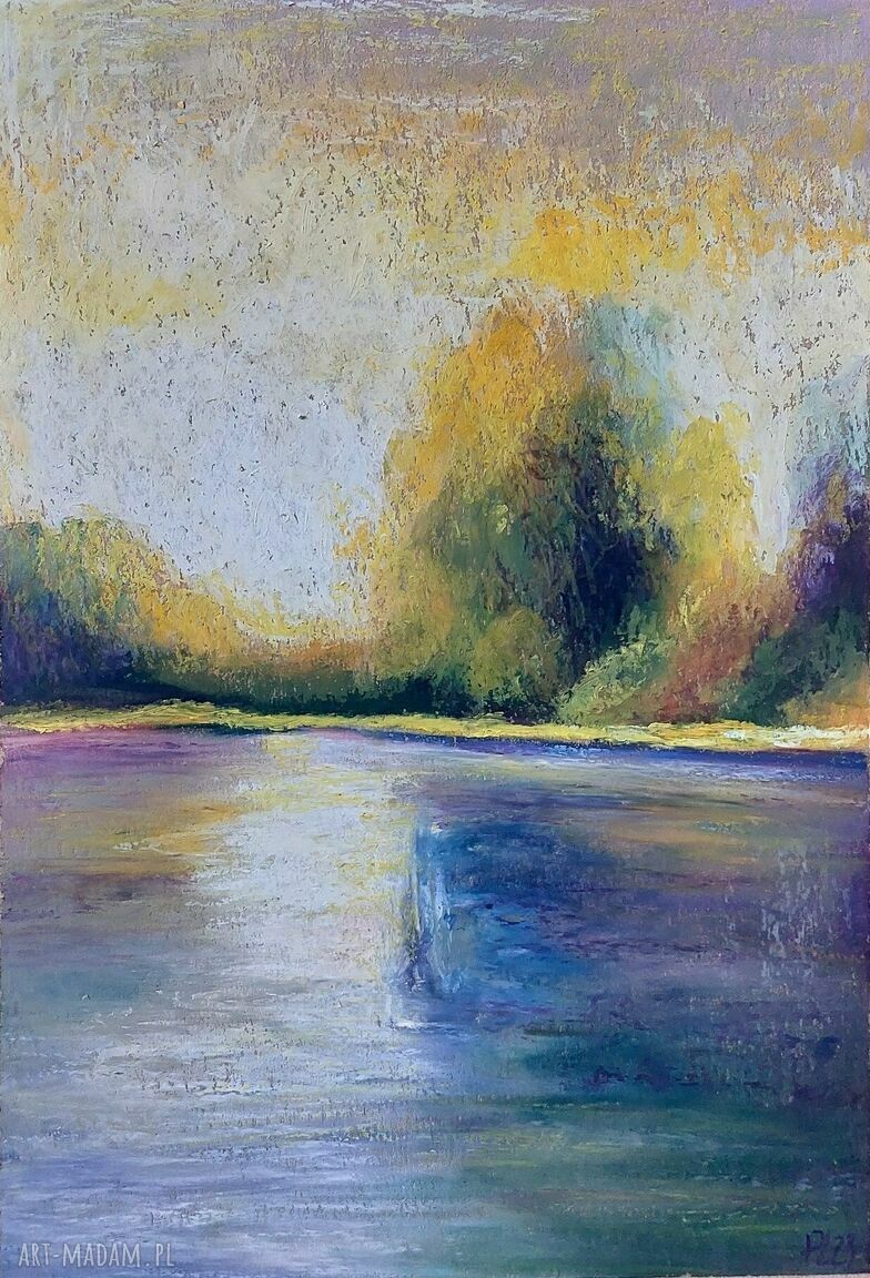 Pejzaż - rysunek A4 pastelami olejnymi