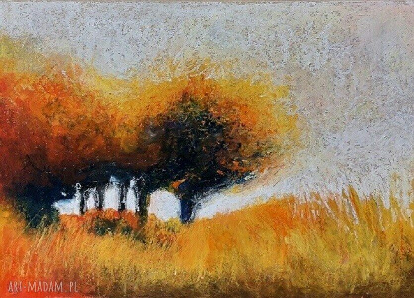 Pejzaż - rysunek pastelami olejnymi (A3) Paulina Lebida