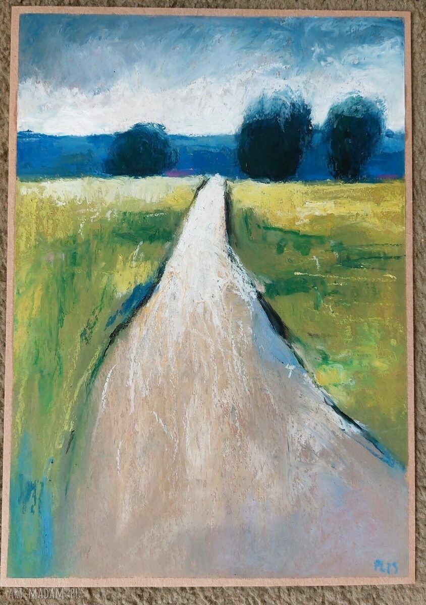 Pejzaż - rysunek pastelami olejnymi A4