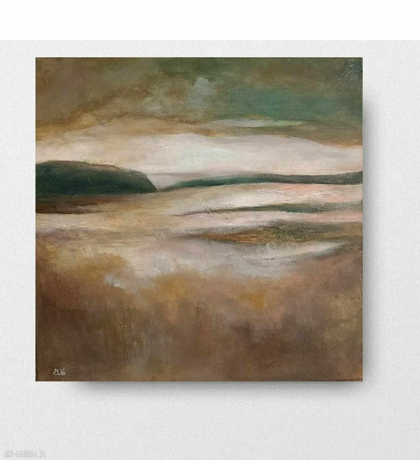 Pejzaż w brązach - obraz akrylowy 40x40 cm do Twojego wnętrza