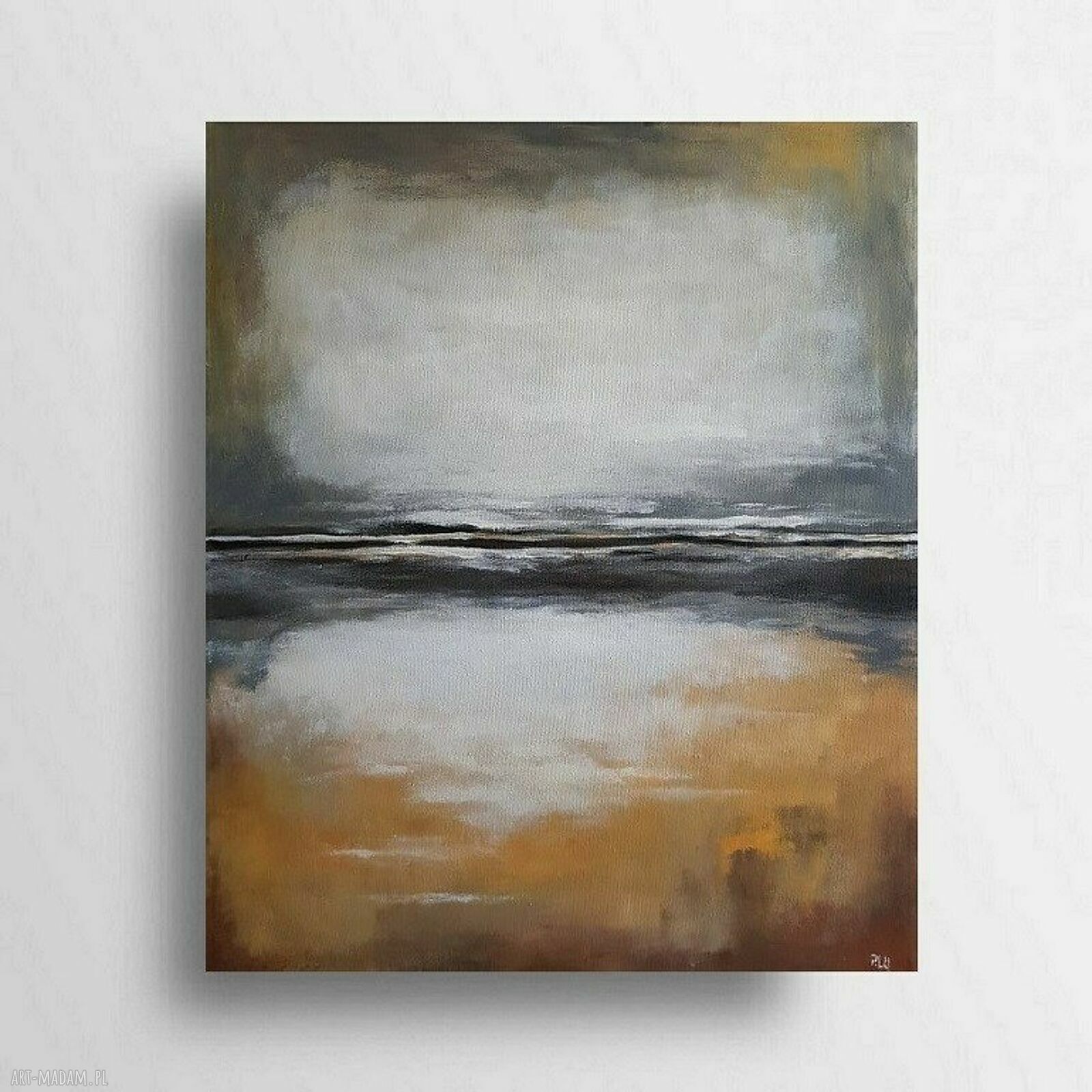 Pejzaż w brązach - obraz akrylowy 60/50 cm na ramie ręcznie malowany