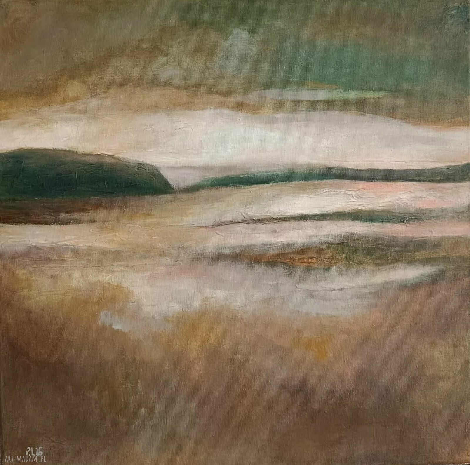Pejzaż w brązach - obraz akrylowy 40x40 cm do Twojego wnętrza