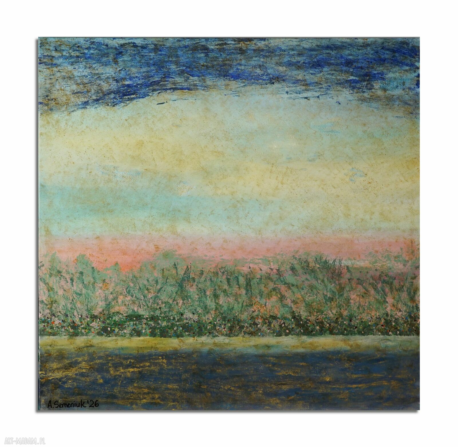 Obraz pejzaż "Widok 31" 100x100 cm - dekoracja ścienna Alexandra13