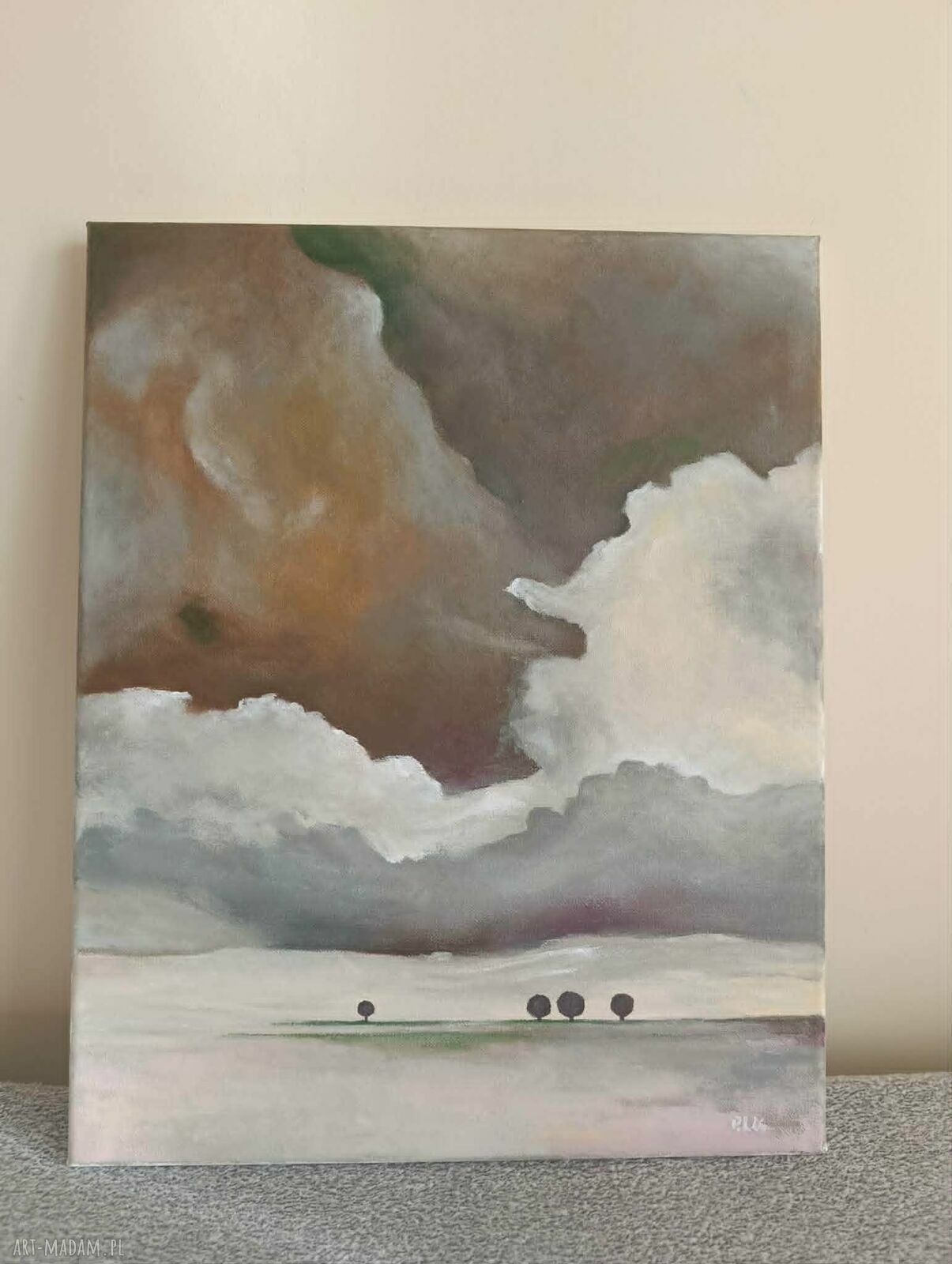 Pejzaż z drzewami - obraz akrylowy 50/40 cm