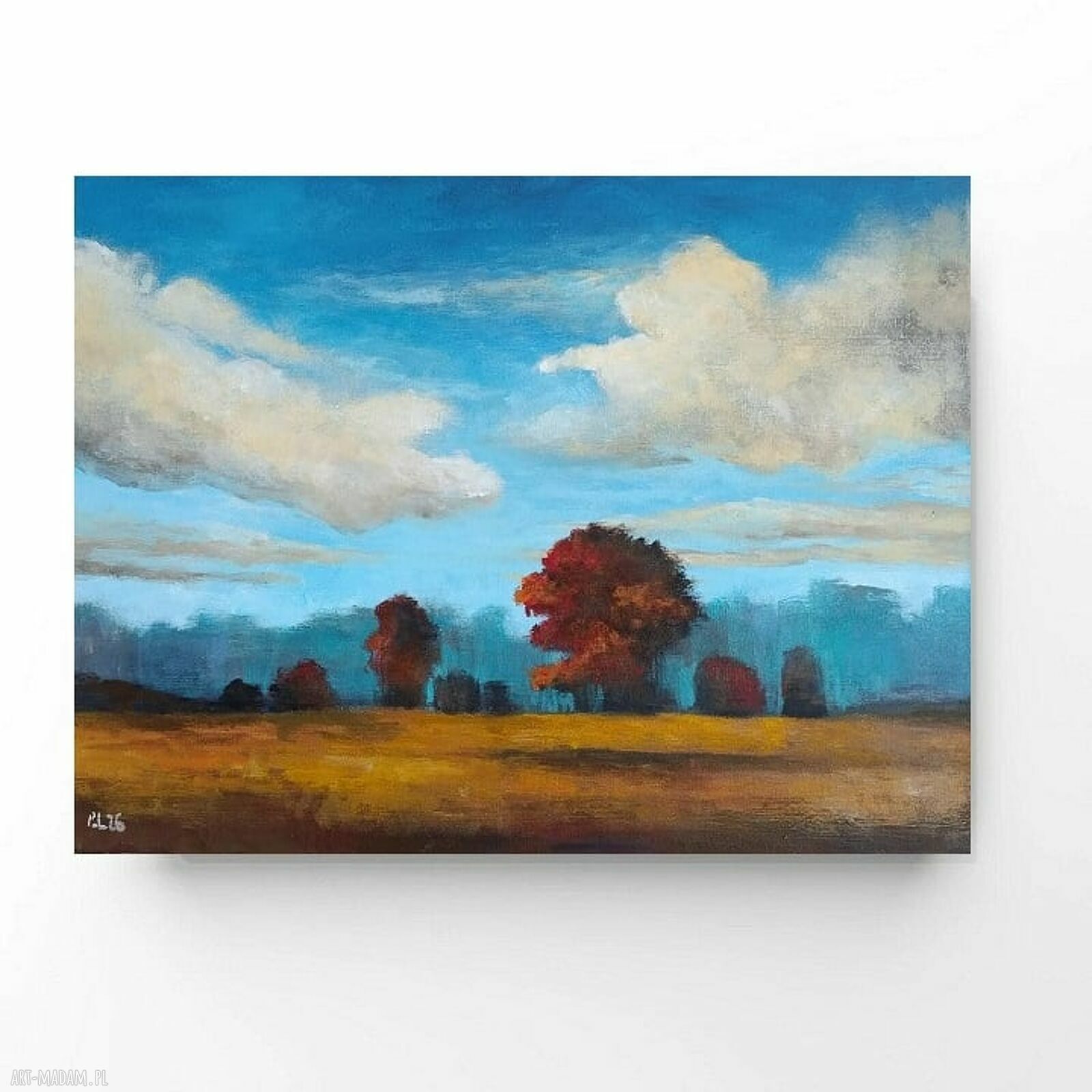 Pejzaż z drzewami - obraz akrylowy 30x40 cm na płótnie