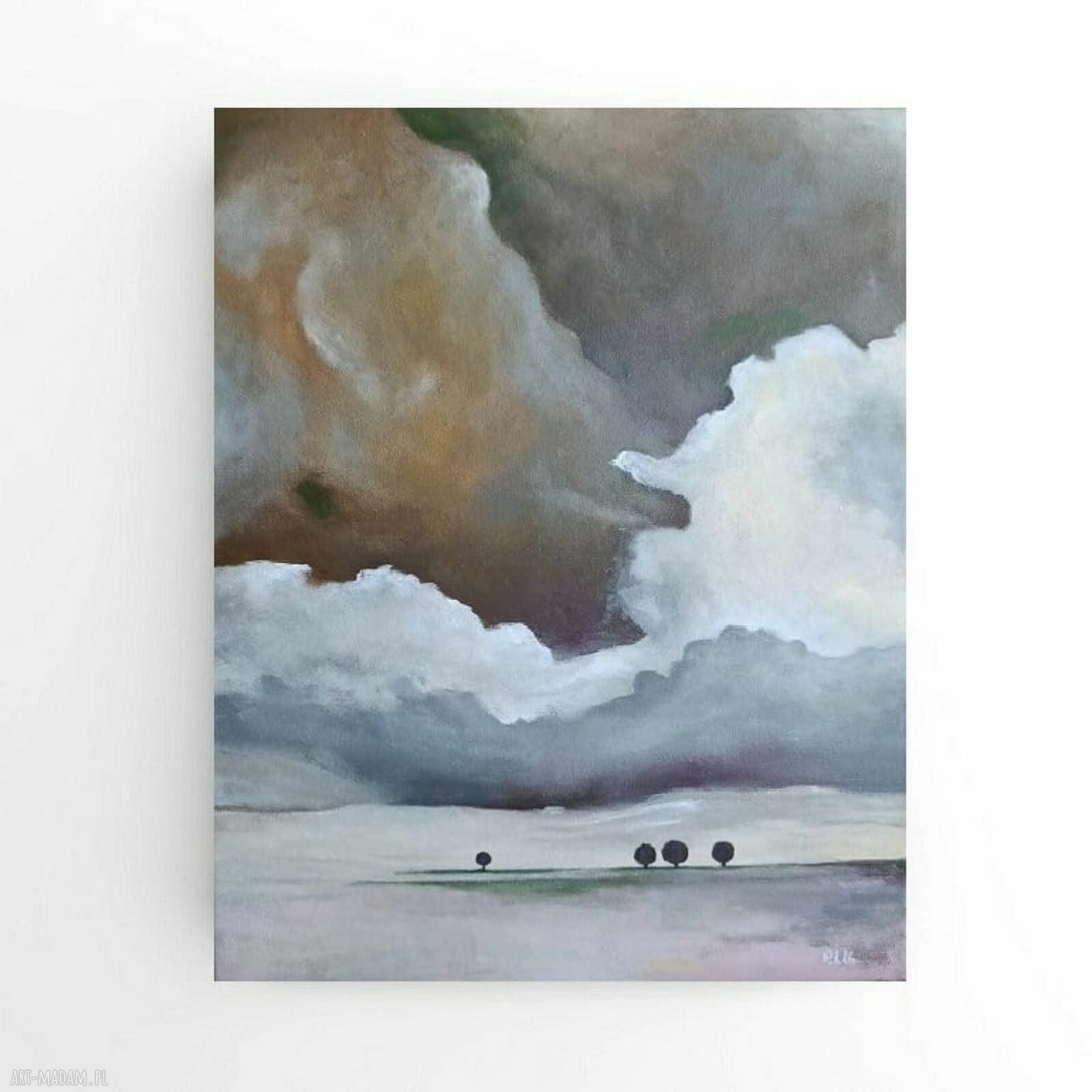 Pejzaż z drzewami - obraz akrylowy 50/40 cm