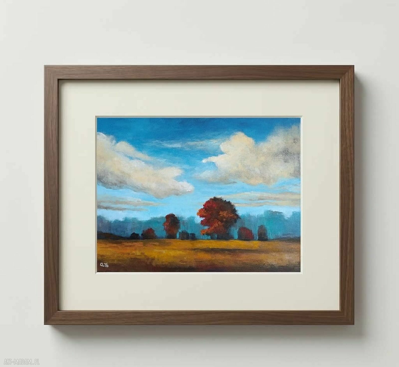 Pejzaż z drzewami - obraz akrylowy 30x40 cm na płótnie