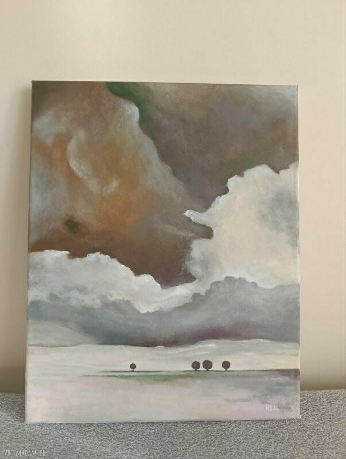 Pejzaż z drzewami - obraz akrylowy 50x40 cm Paulina Lebida