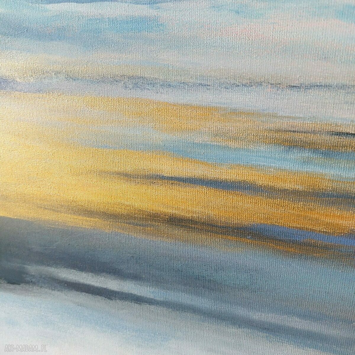 Pejzaż ze złotem - obraz akrylowy 60x60 cm na płótnie