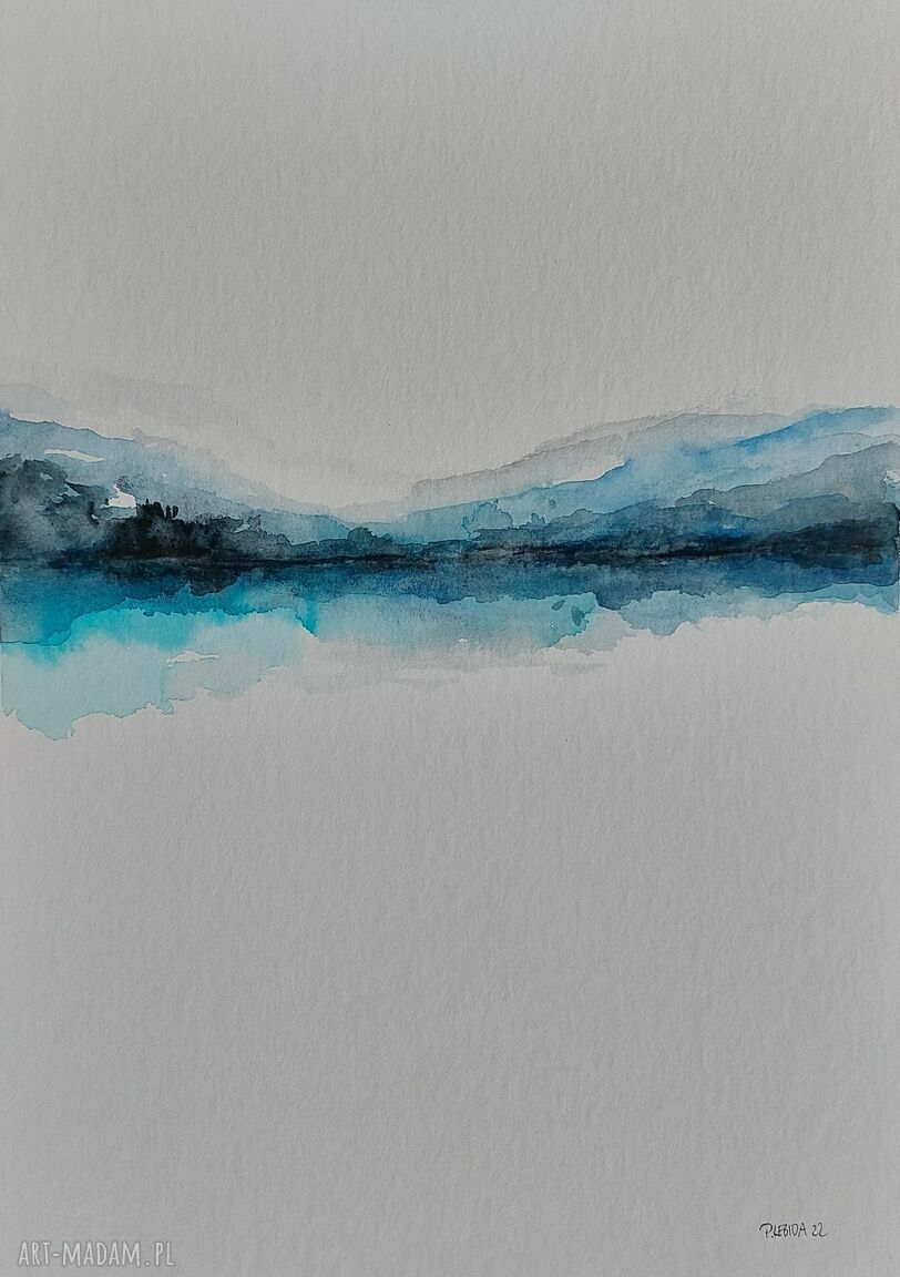 Pejzaże - komplet 4 akwarele z tuszem, każdy format 24x32 cm (bez oprawy)