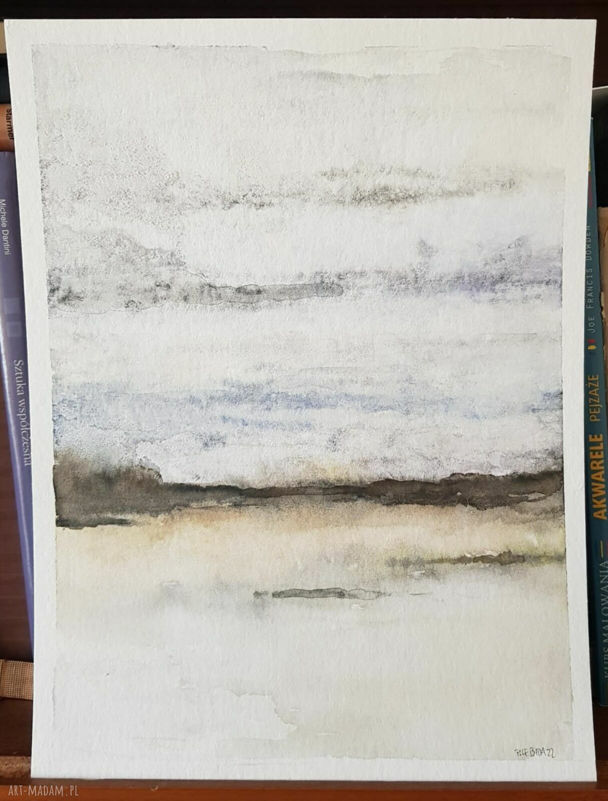Dwie oryginalne akwarele pejzaż 32x24 cm - komplet Paulina Lebida