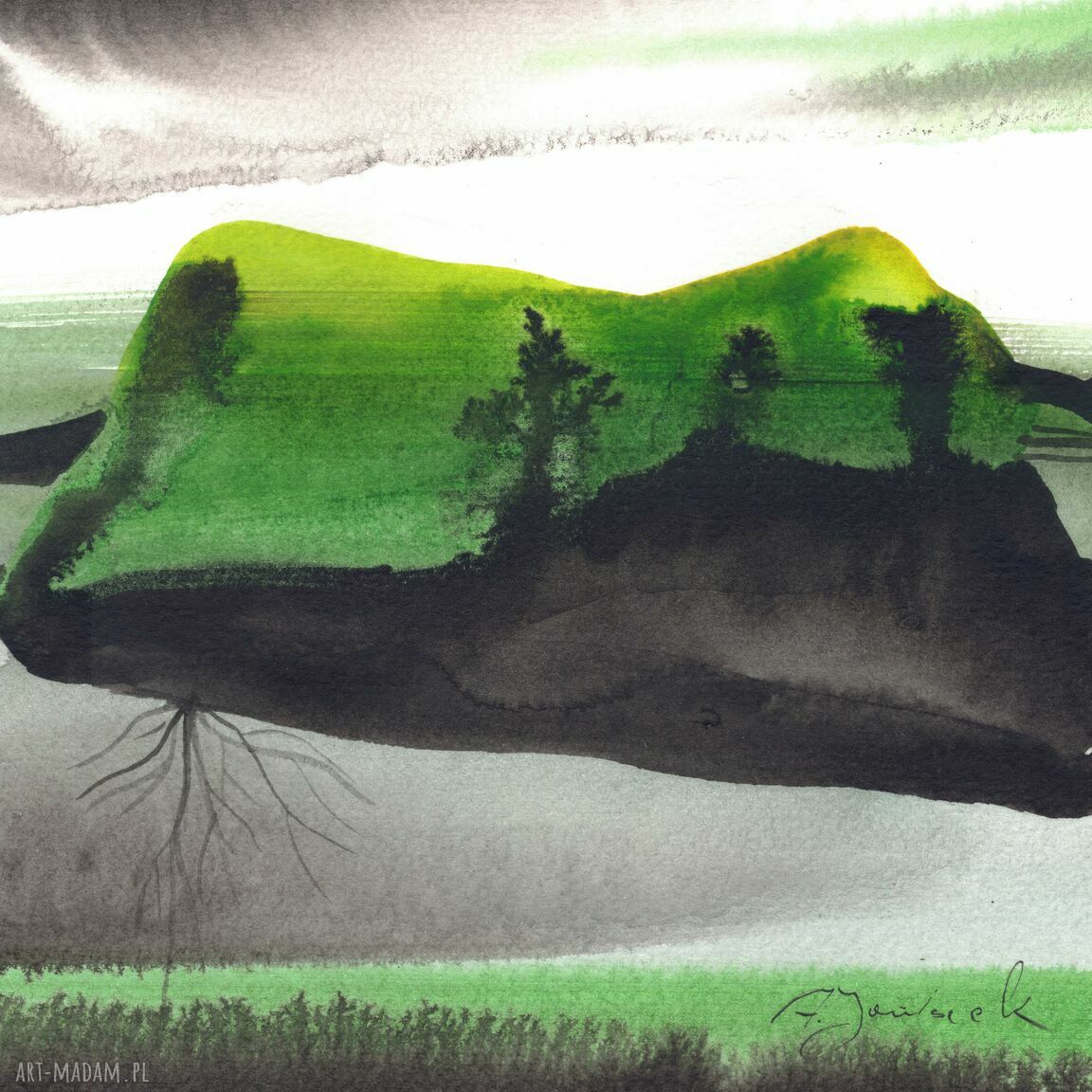 Pejzażowe abstrakcje - autorski zestaw akwarel 4 x 21 x 15 cm