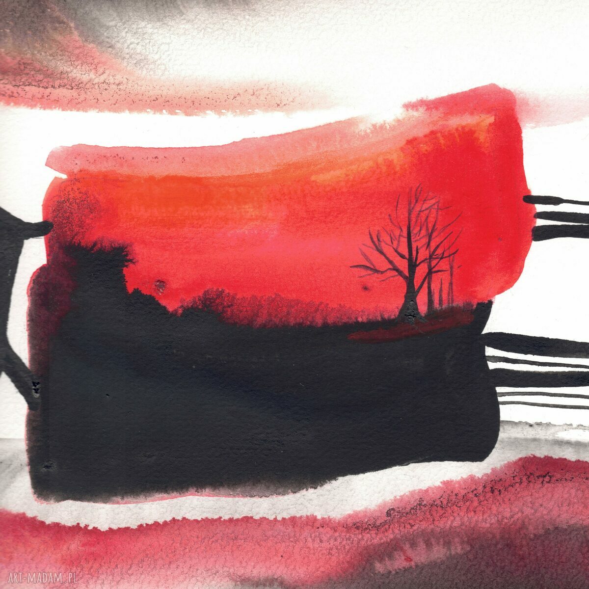 Pejzażowe abstrakcje - autorski zestaw akwarel 4 x 21 x 15 cm