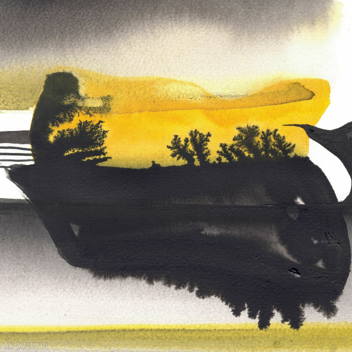 Pejzażowe abstrakcje - autorski zestaw akwarel 4 x 21 x 15 cm