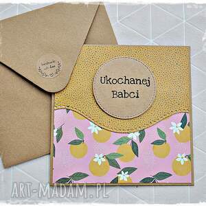 pełna słońca kartka na dzień babci - brązowe scrapbooking