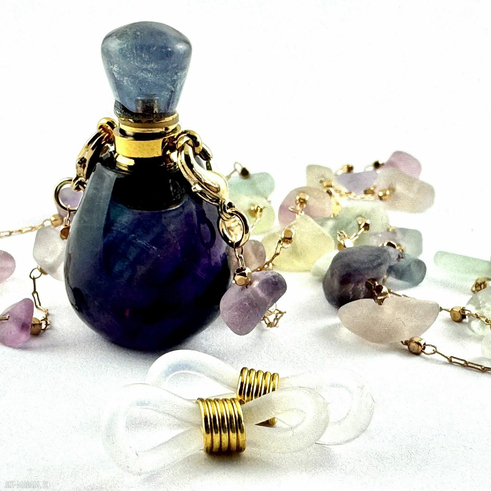 Perfumetka - łańcuszek do okularów Fiolet-Granat-Lila II
