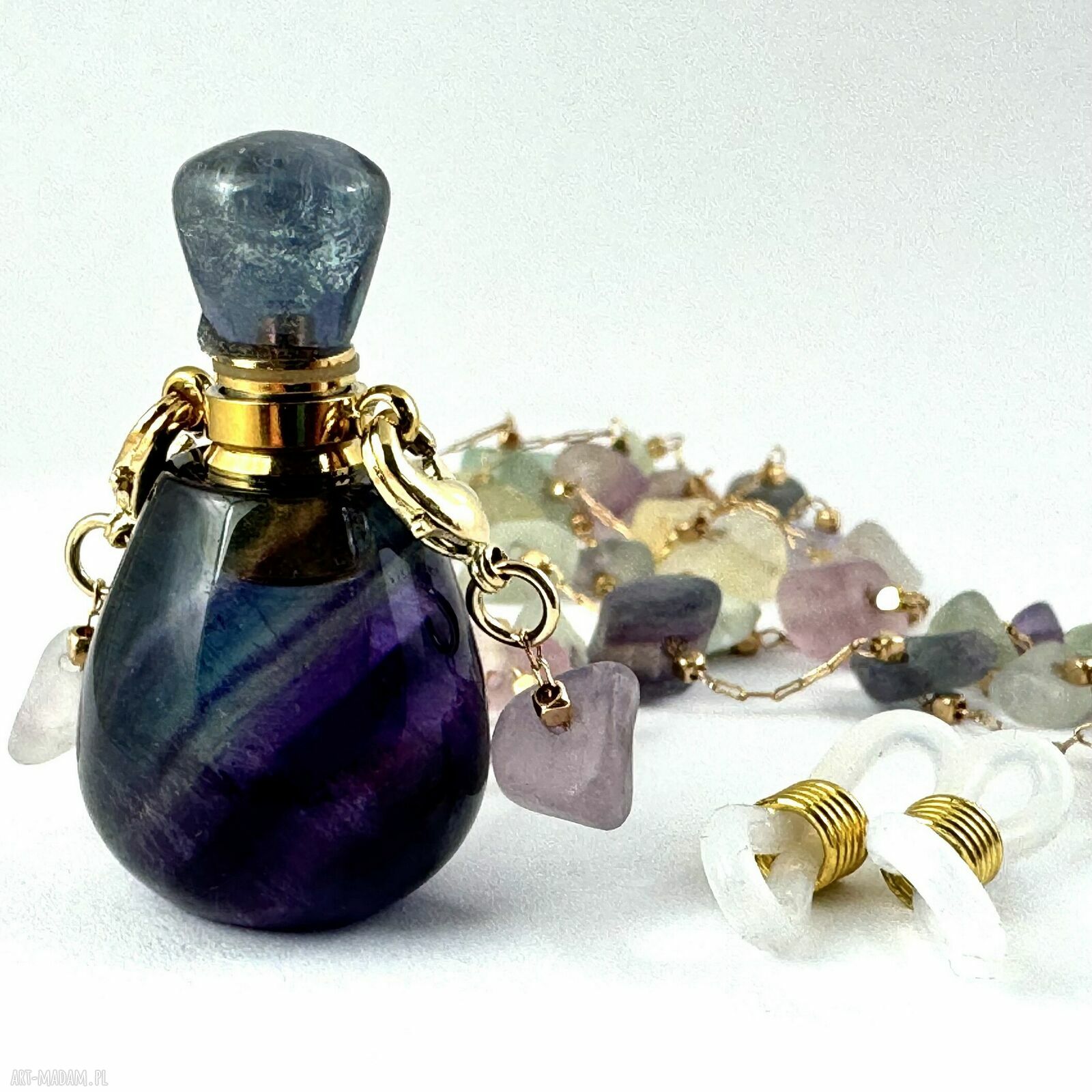 Perfumetka - łańcuszek do okularów Fiolet-Granat-Lila II
