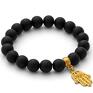 majorka bransoletki szare black lava & steel pearl set with