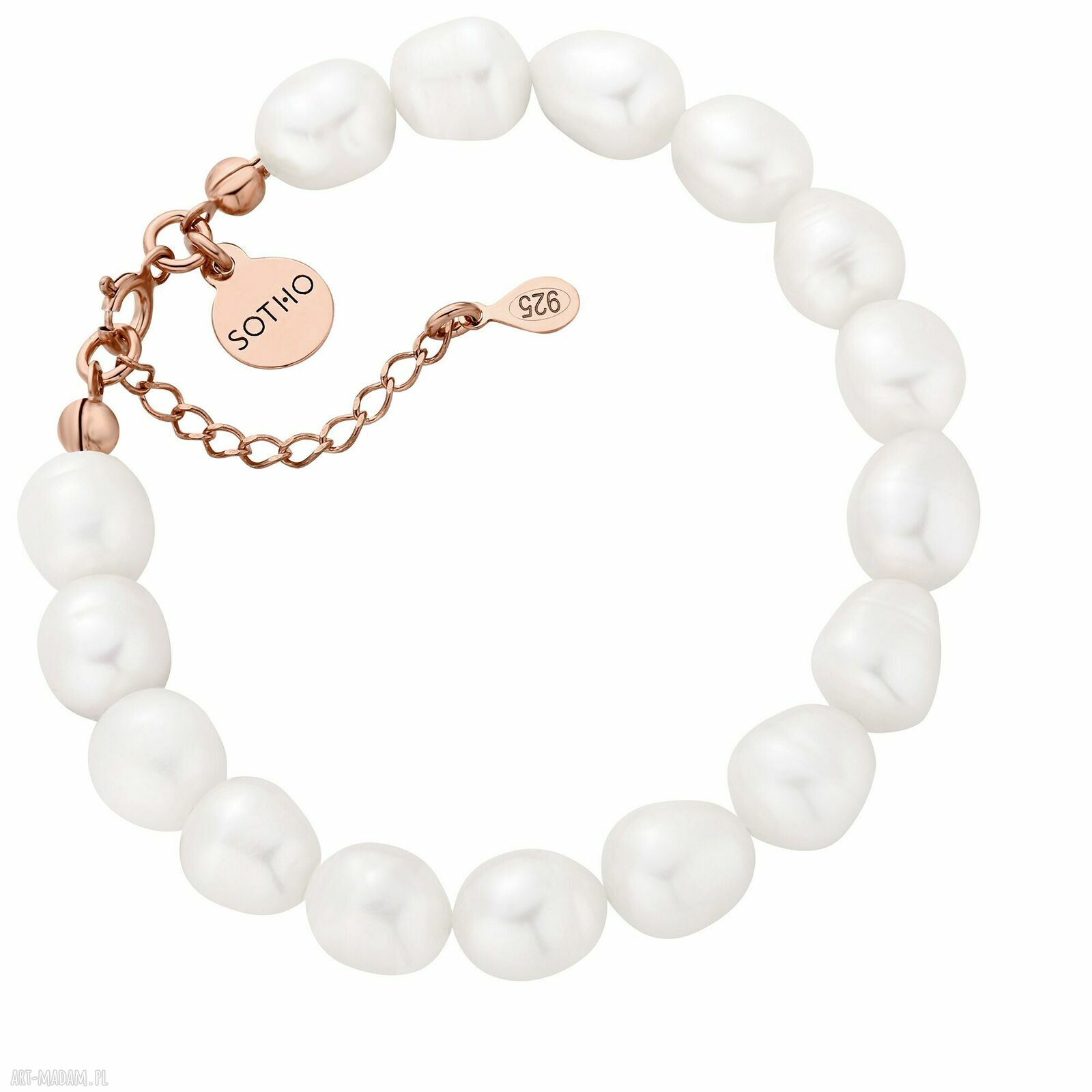 Bransoletka różowego złota pereł naturalnych naturalna perłami