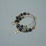 ki ka kolczyki pearls /navy blue and gold/ - star