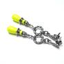 eleganckie srebro neon yellow pearl - kolczyki