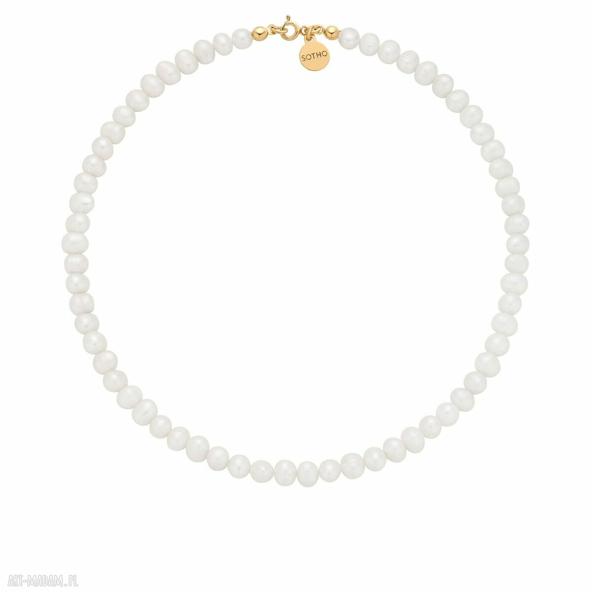 Złoty naszyjnik pereł naturalnych perłami perły naturalne