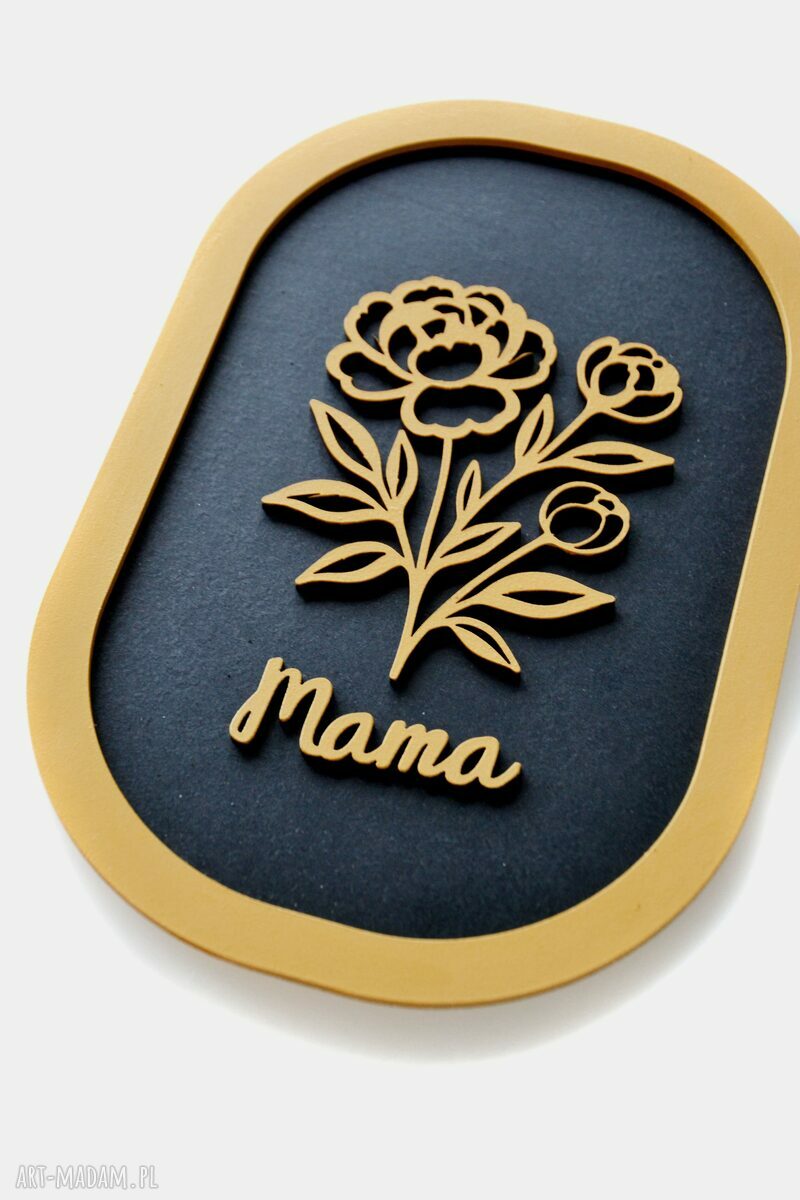 Personalizowana dekoracja ścienna z piwoniami i imieniem