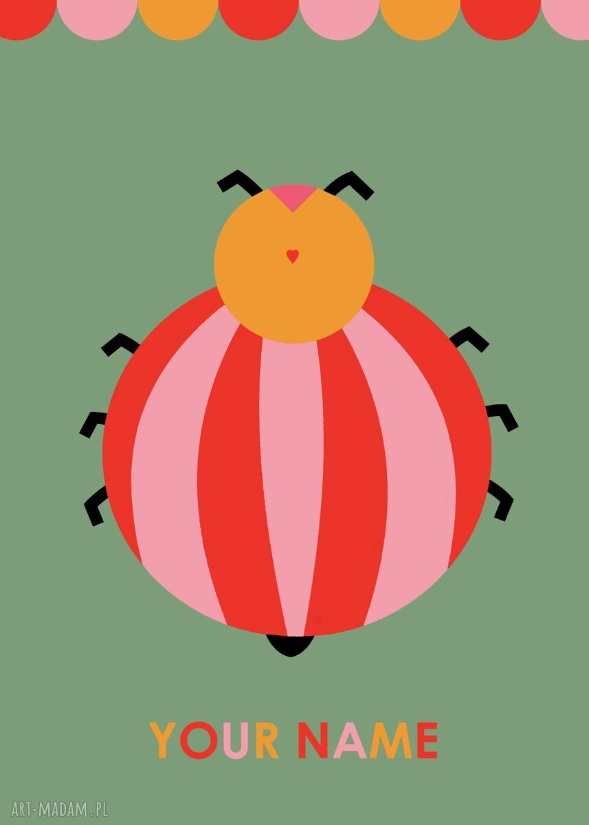 Personalizowana grafika Hellen Beetle z imieniem dziecka (plakat lub obraz)