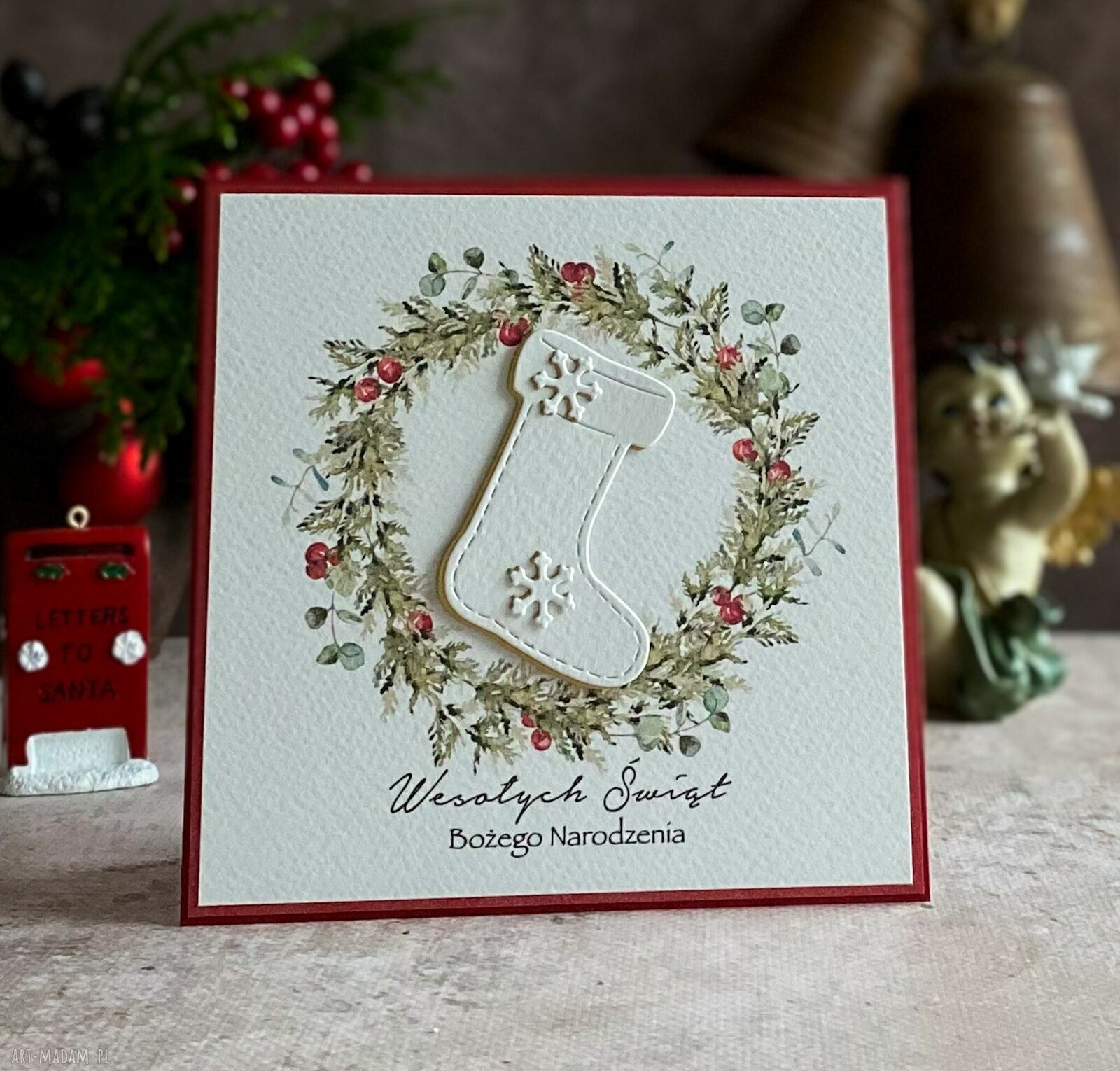 Kartka bożonarodzeniowa BN 23 - personalizowana i ręcznie robiona
