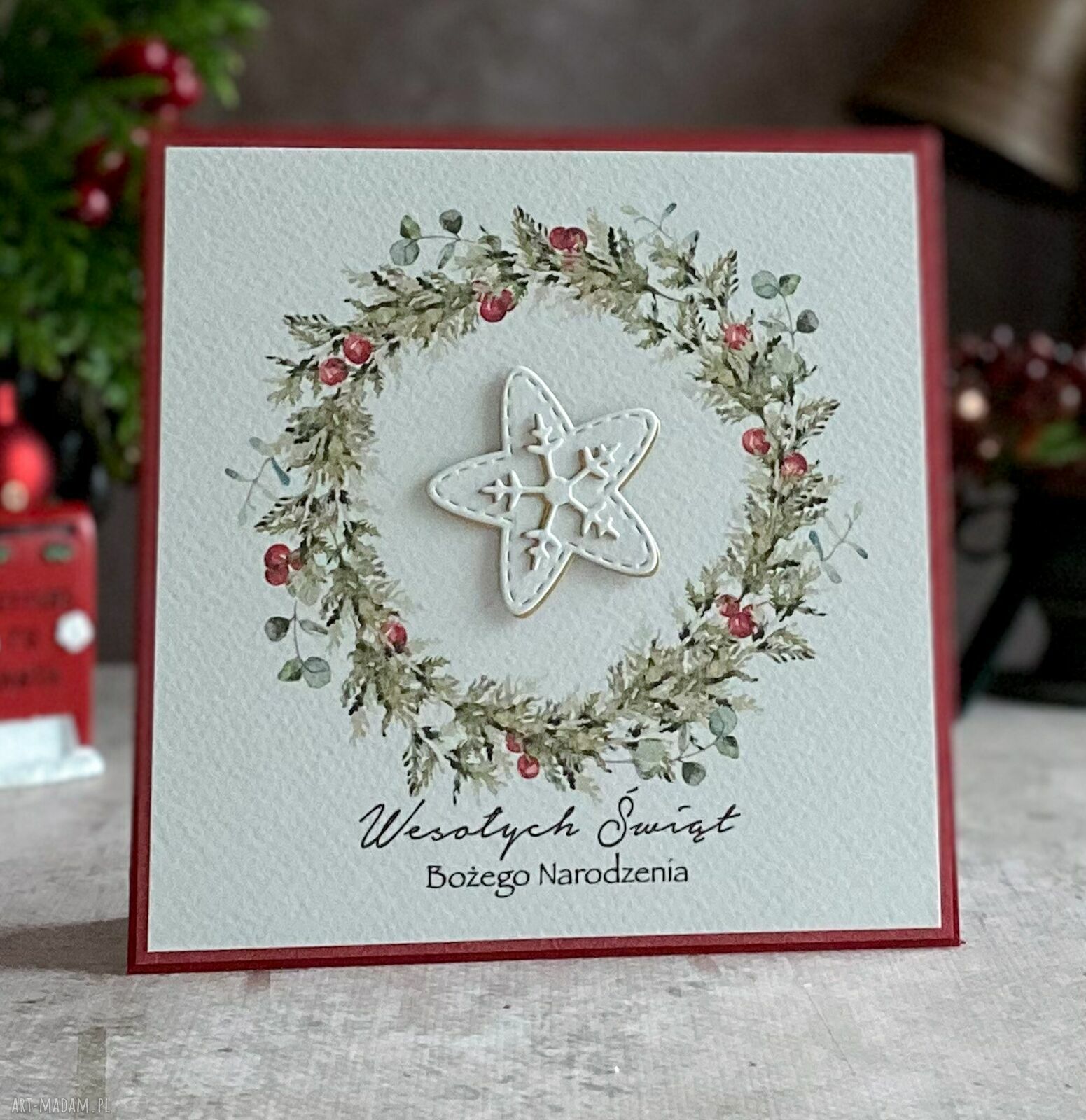 Personalizowana kartka na Boże Narodzenie BN 23B - 14x14 cm