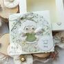 handmade scrapbooking kartki personalizowana kartka z aniołkiem stróżem w pudełeczku. narodziny. chrzest. roczek. urodziny