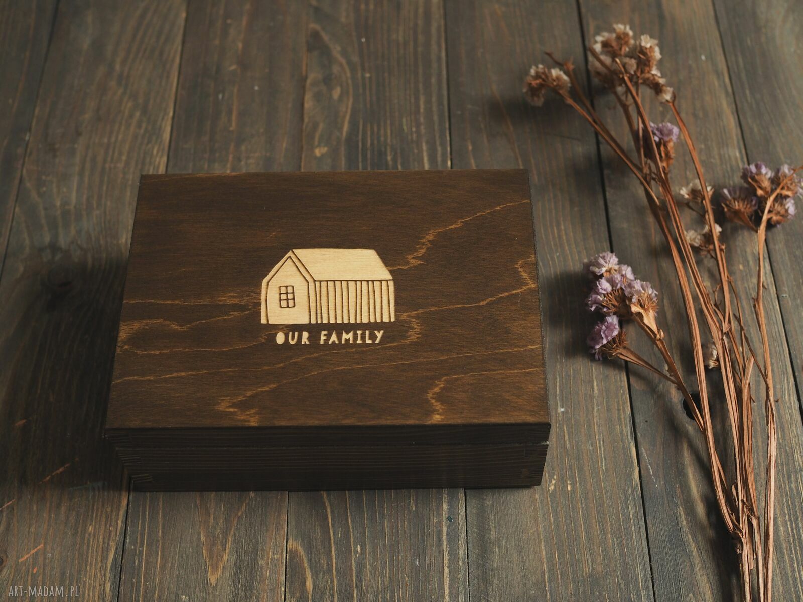 Pudełko personalizowane na zdjęcia ślubne 10x15 cm - grawer