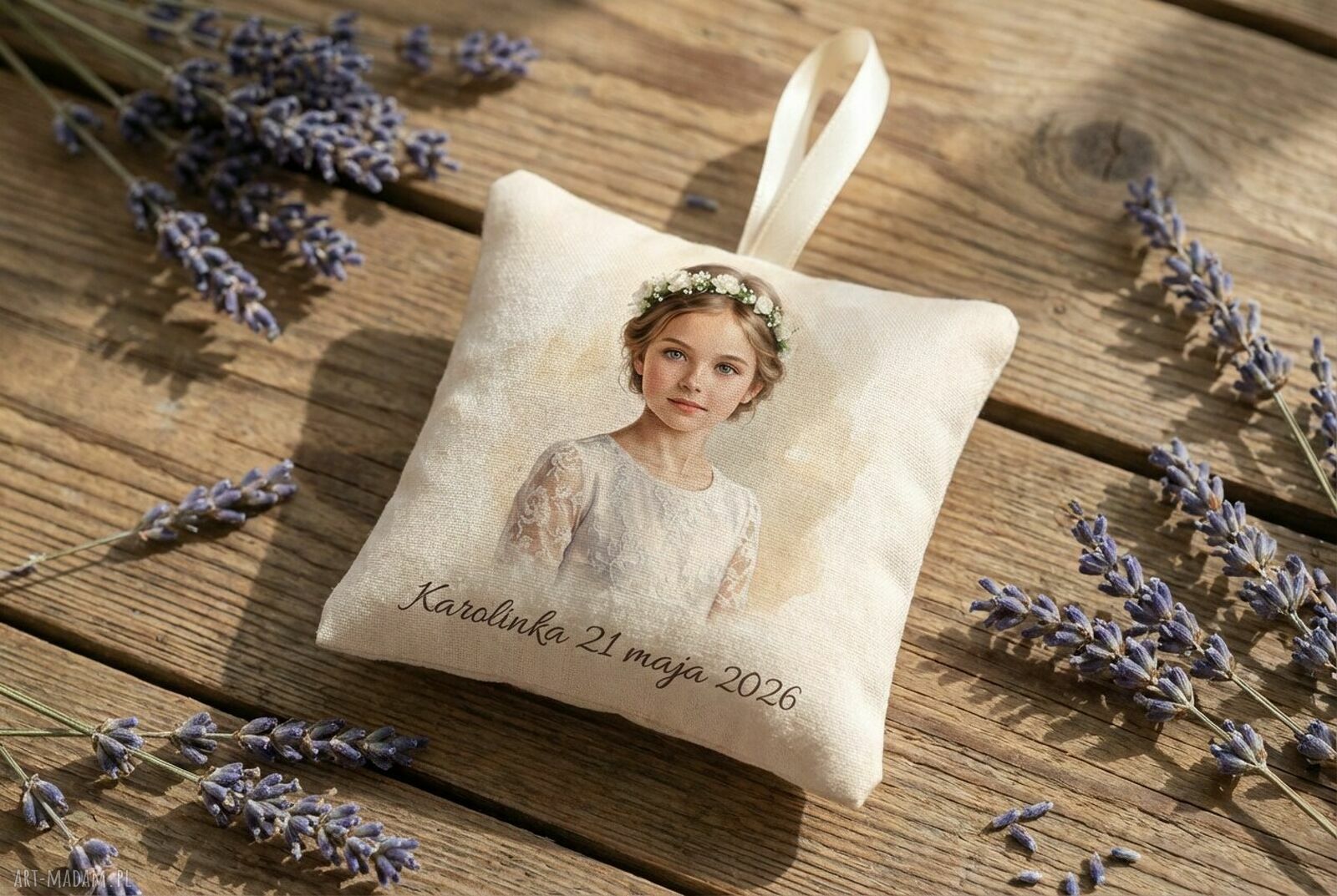 Personalizowane saszetki podziękowania dla gości - zestaw 10 sztuk na Komunię i Chrzest