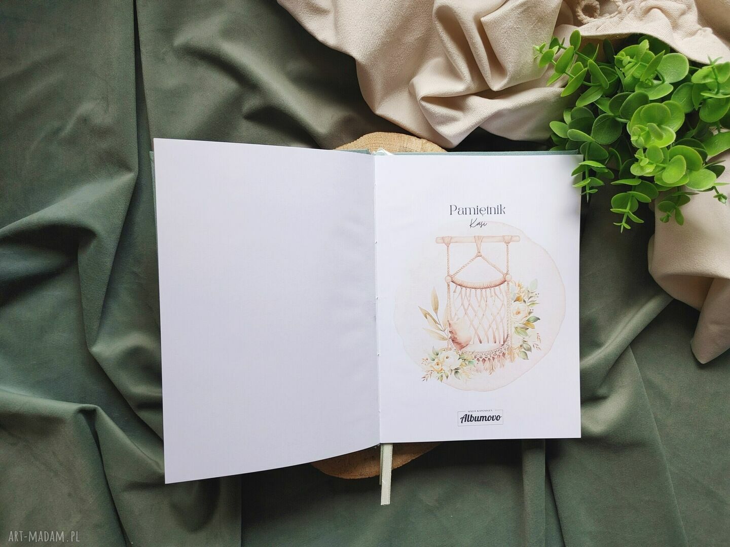 Personalizowany notes w stylu boho A5 - pamiętnik z imieniem (160 stron)