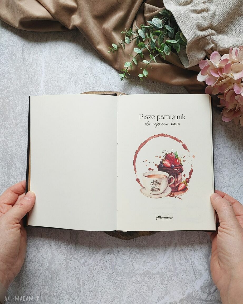 Personalizowany notes kawowy dla kawosza - kawa i ciastka