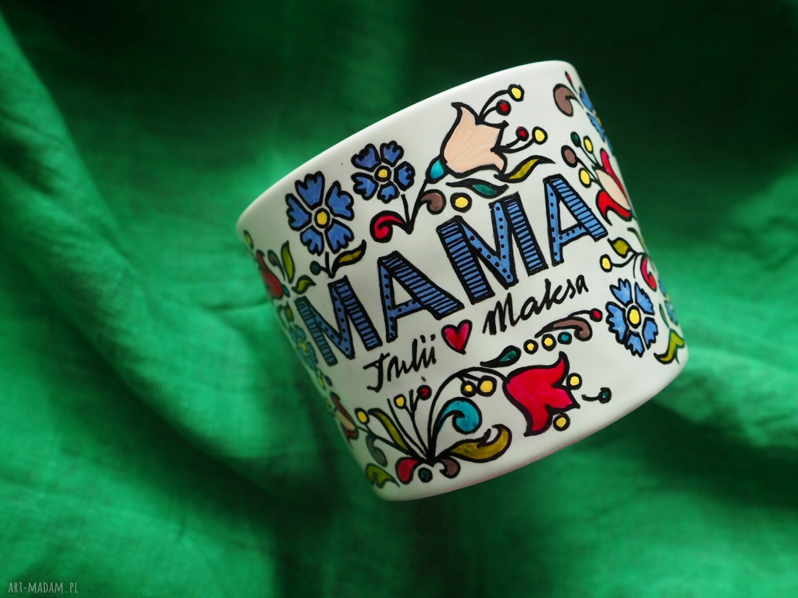 Personalizowany ręcznie malowany kubek dla Mamy - MAMA i imiona dzieci