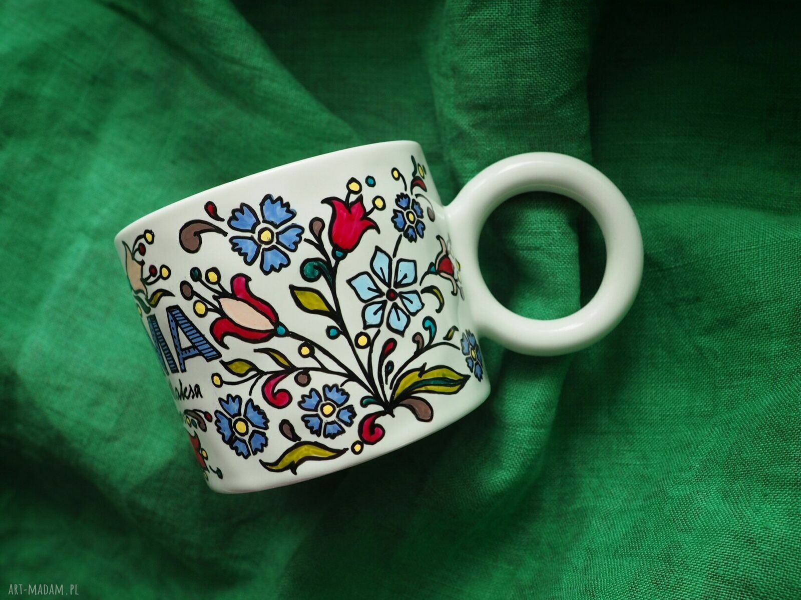 Personalizowany ręcznie malowany kubek dla Mamy - MAMA i imiona dzieci