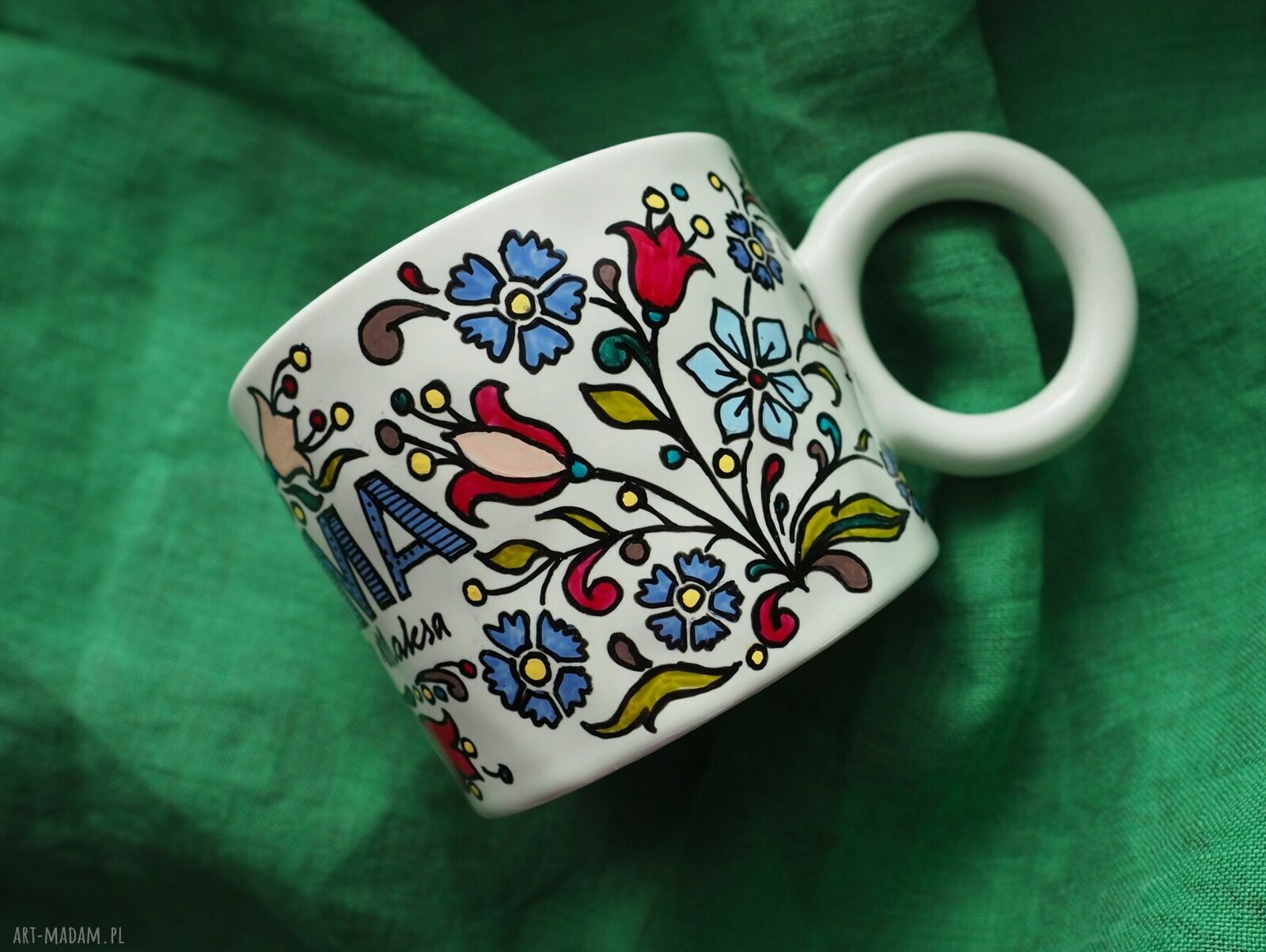 Personalizowany ręcznie malowany kubek dla Mamy - MAMA i imiona dzieci