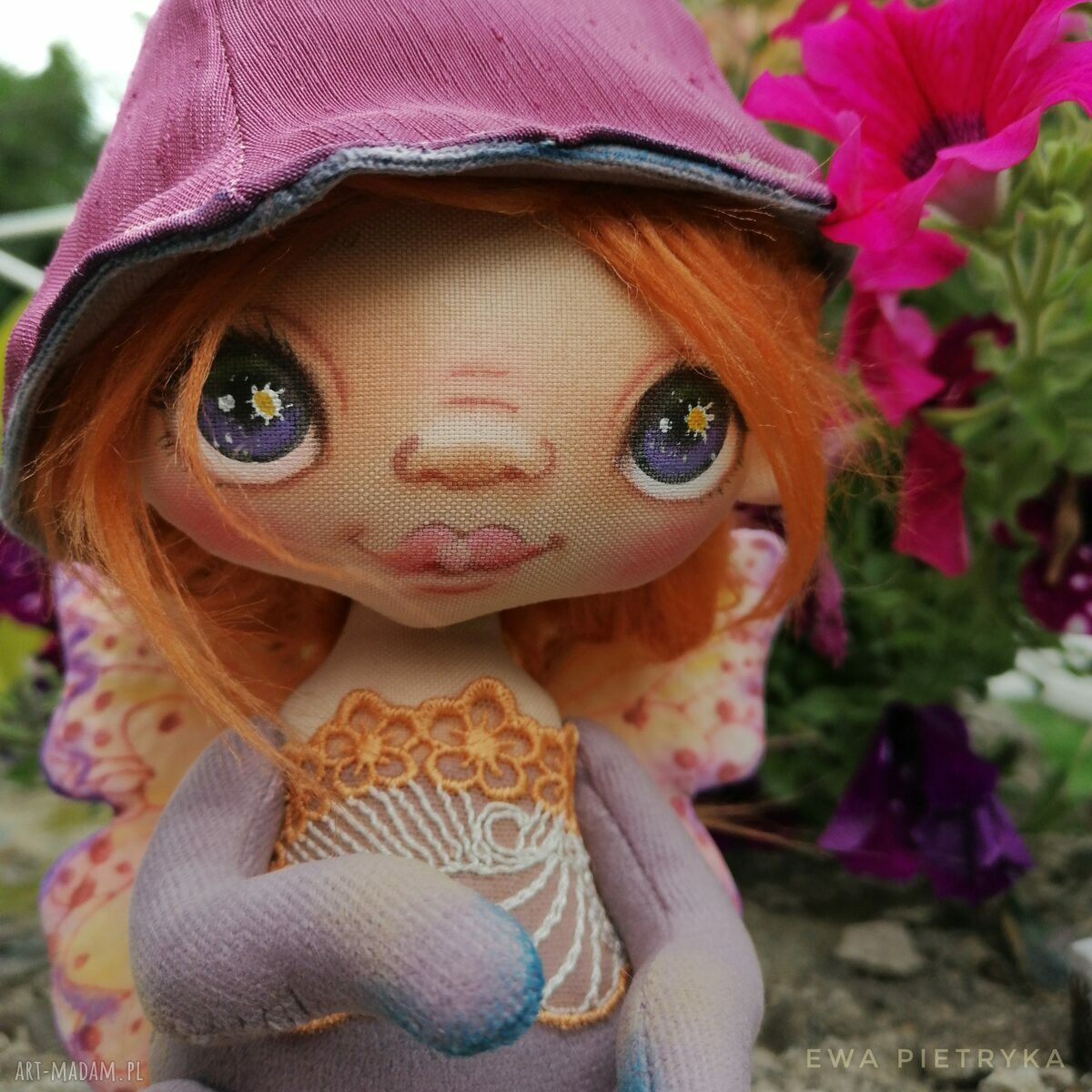 Petunia - elf e-piet, artystyczna lalka kolekcjonerska ok. 25 cm