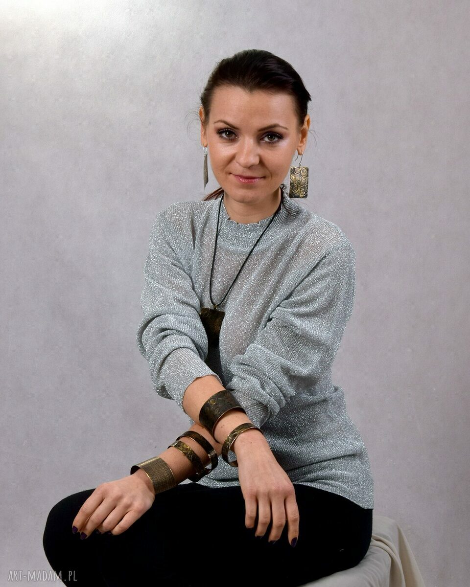 Piasek - mosiężna bransoletka z ciemną patyną (szeroka, regulowana)