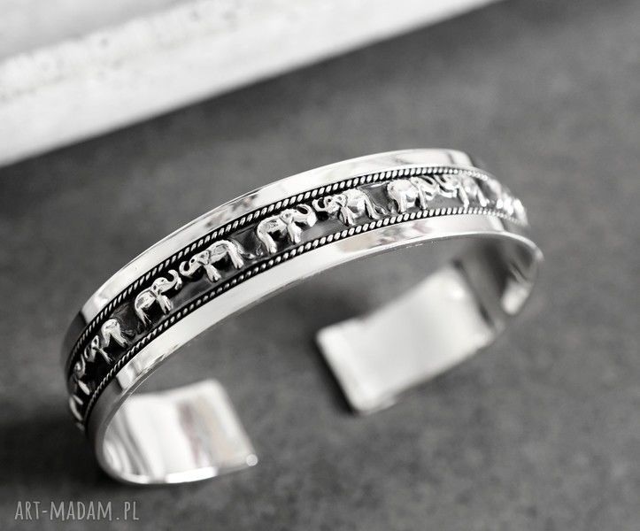 925 srebrna bransoletka sŁonie srebro orent piękna pięknym