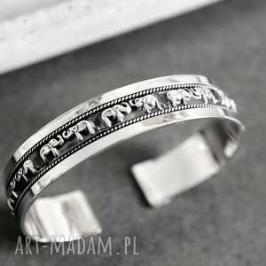 925 srebrna bransoletka słonie madamlili - piękna, srebro, orent