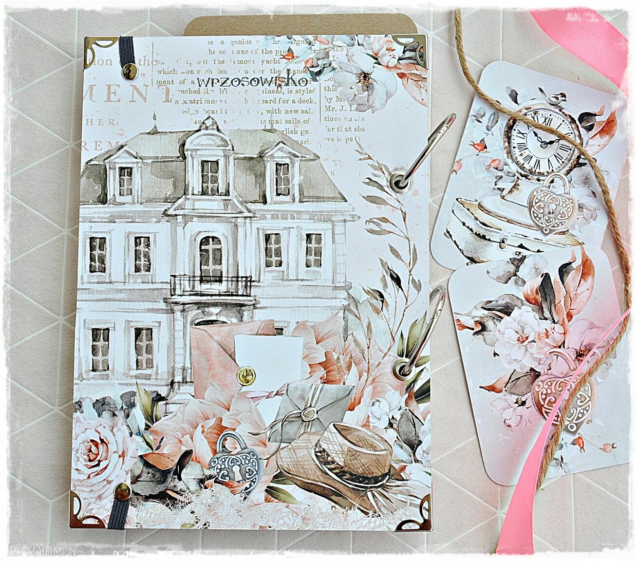 Piękny prezent dla miłośniczki koni pamiętnik i zakładka handmade