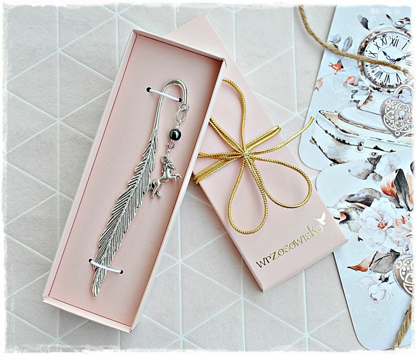 Piękny prezent dla miłośniczki koni pamiętnik i zakładka handmade