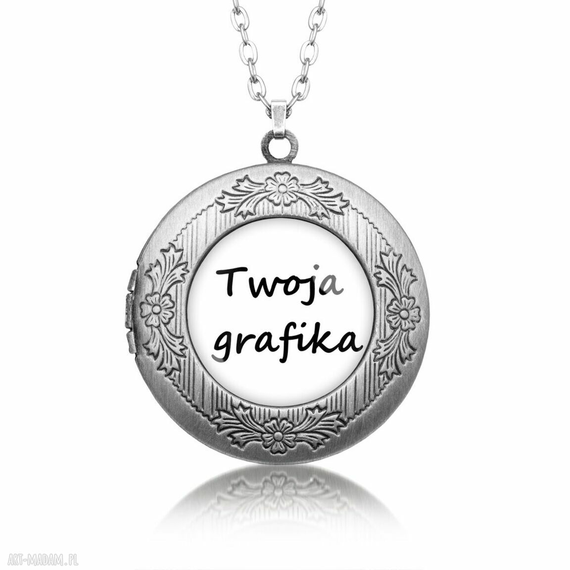 Sekretnik z Twoją Grafiką - personalizowany wisiorek na prezent dla niej