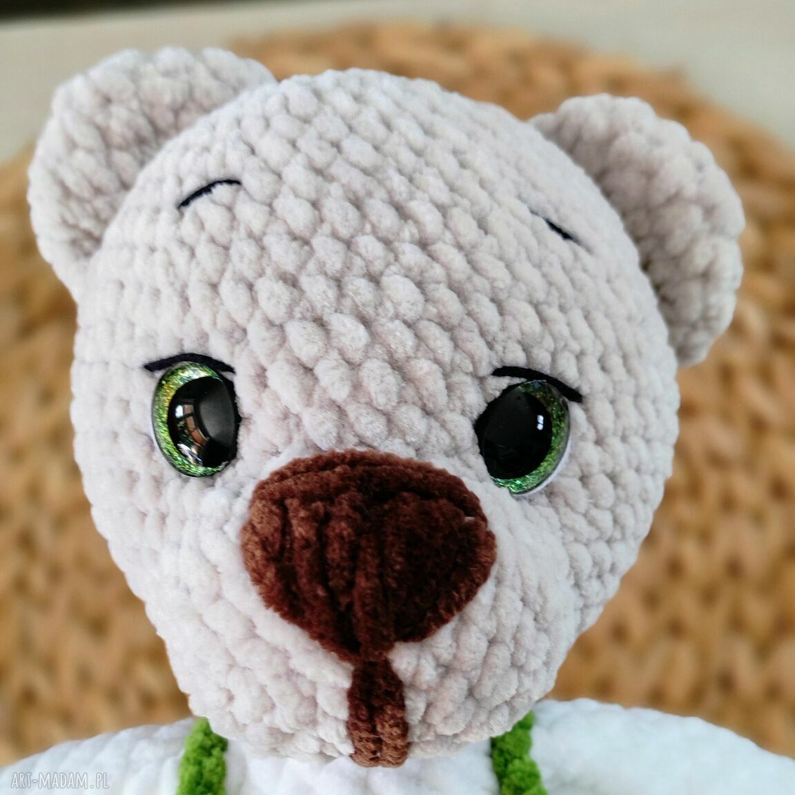 prezenty świąteczne: Piękny szydełkowy miś Handmade