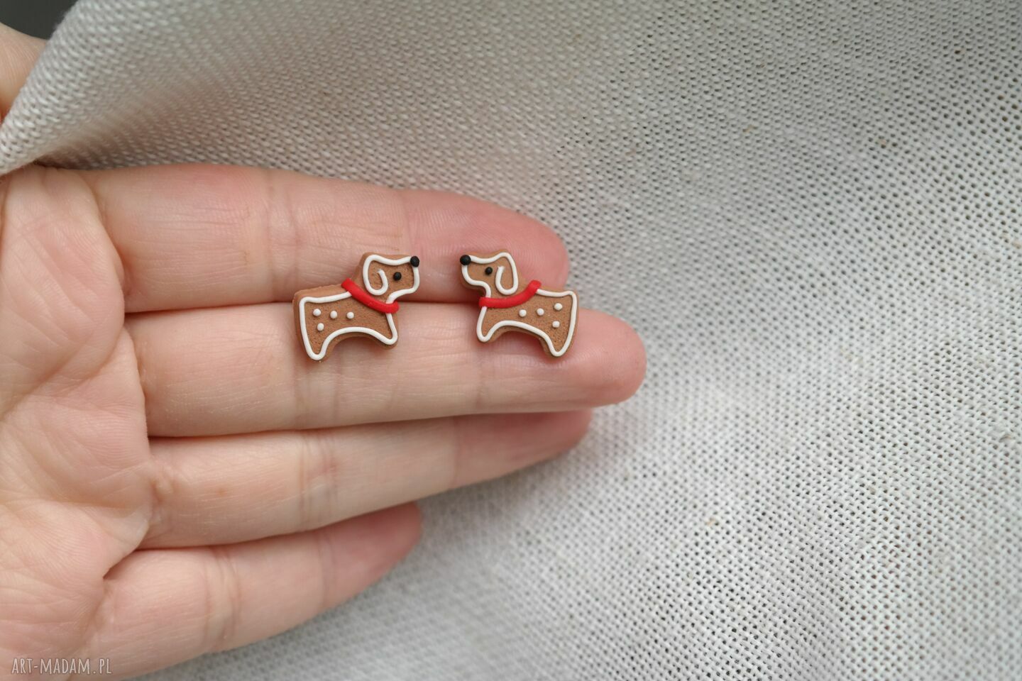 Piernikowe kolczyki psy z lukrem - świąteczne dodatki handmade